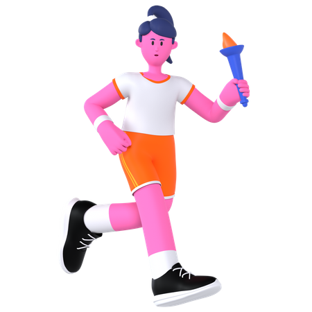 Joueur olympique de la flamme  3D Illustration