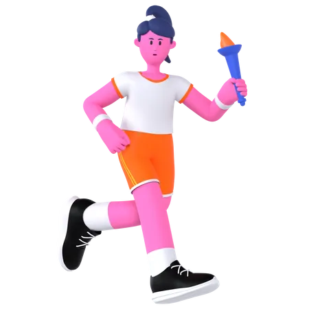 Joueur olympique de la flamme  3D Illustration