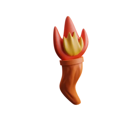 Flame Torch 3D Icon