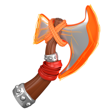 Flaming Axe  3D Icon