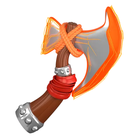 Flaming Axe  3D Icon