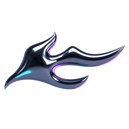 Flaming Chrome Meteor  3D Icon