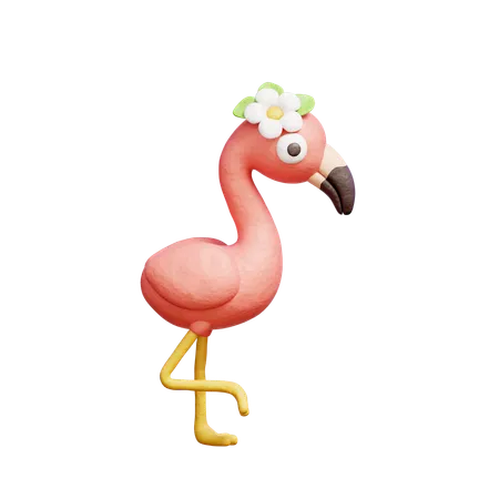 3 D Flamingo Hawaii Element Summer Tropical Holiday Vacation 3D Icon