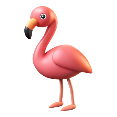 Flamingo em pé  3D Icon