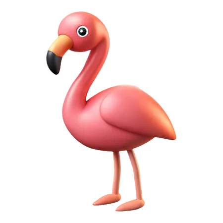 Flamingo em pé  3D Icon