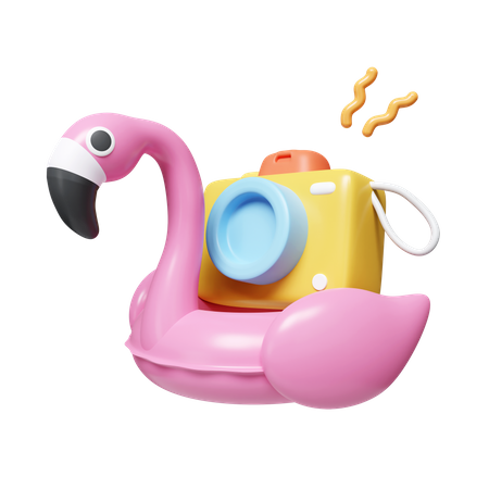 Flamingoring und Kamera  3D Icon