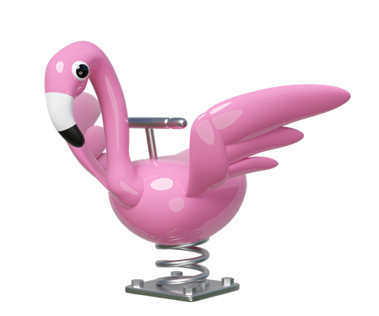 Flamingo spring rider  3D Illustration