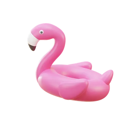 Flamingo Swim Ring 3D Illustration