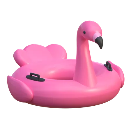 Flamingo Swimming Ring Icon Summer Beach Holiday 3 D Illustration 3D Icon