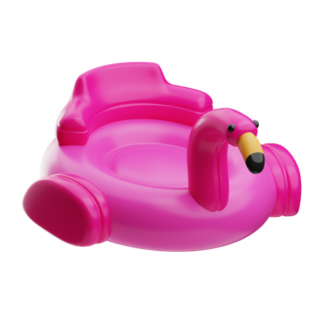 Flamingo Swimming Balloon  3D Icon