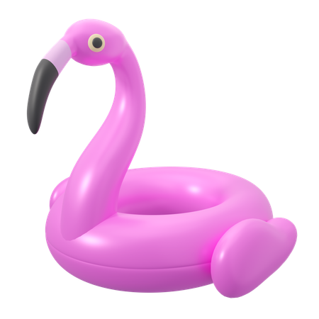 Flamingo Swimming Balloon  3D Icon