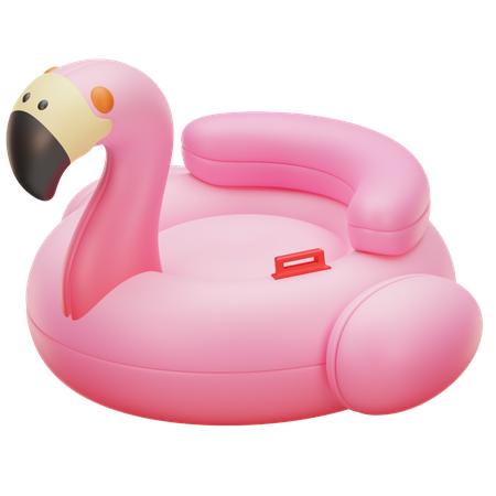 Flamingo Swimming Balloon  3D Icon