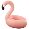 3d flamingo swimming ring logo