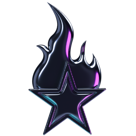 Étoile de feu chromée  3D Icon