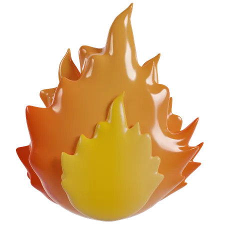 Flamme orange  3D Icon