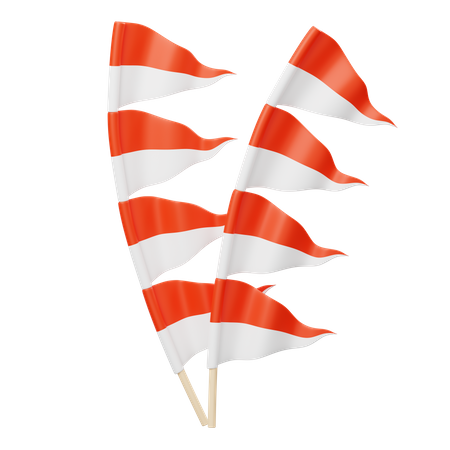 Flâmula da bandeira indonésia  3D Icon