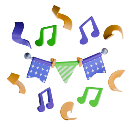 Bandeirinhas coloridas para festa  3D Icon