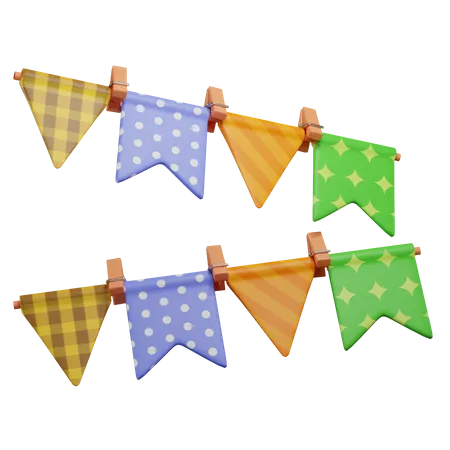 Bandeirinhas coloridas para festa  3D Icon