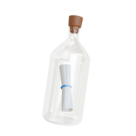 Brief in der Flasche  3D Icon