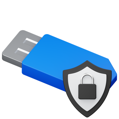 Flash Drive Security  3D Icon