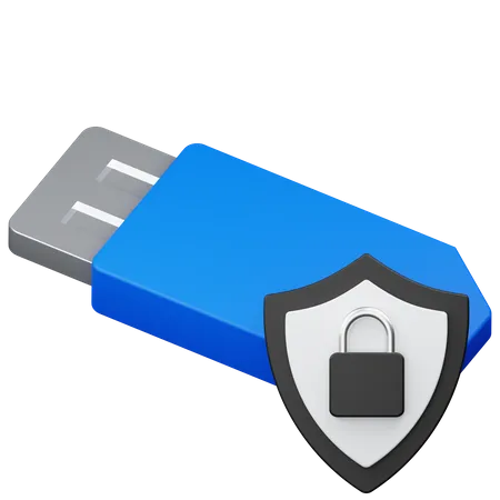 Flash Drive Security  3D Icon