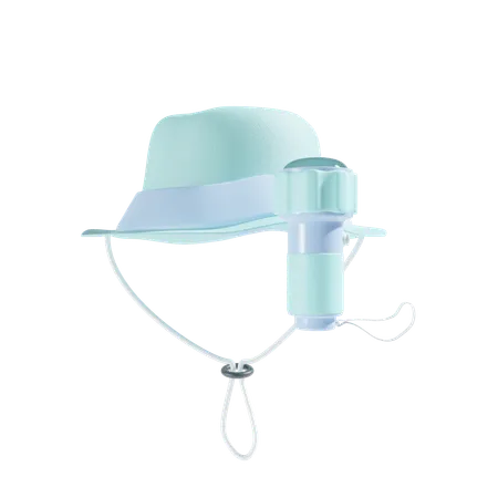 Cameo Hat And Flashlight 3 D Illustration 3D Icon