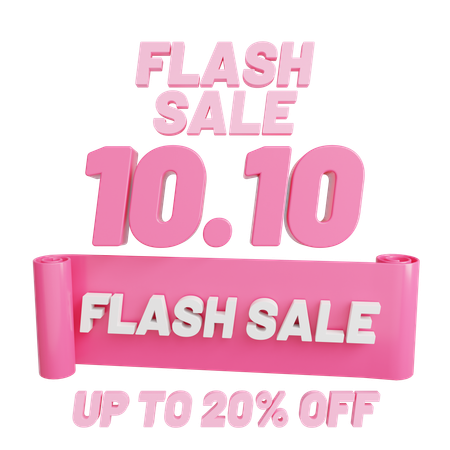 Flash sale 10 10 20%  3D Icon