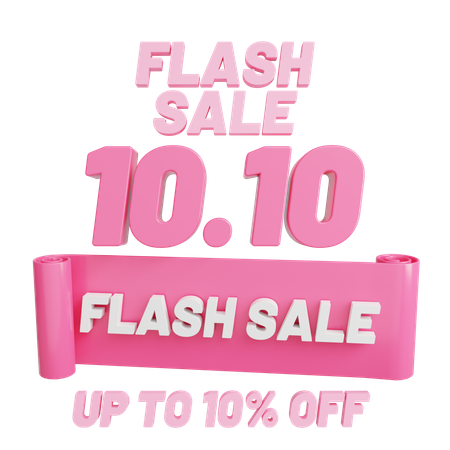 Flash sale 10 10 10%  3D Icon