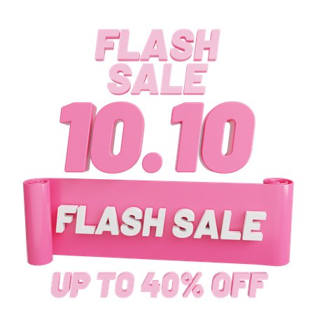 Flash sale 10 10 40%  3D Icon