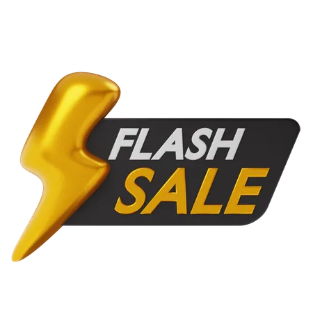 Flash Sale Banner With Gold And Black Color Black Friday 3 D Icon Illustration Vector Happy Shopping With Discount And Hot Sale 3D Icon