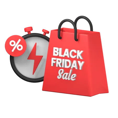 Black Friday Super Flash Sale Social Media Promotion 3 D Icon Illustration Design 3D Icon