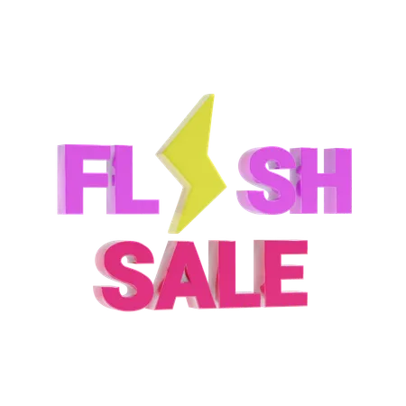 Flash Sale Shopping Text 3 D Icon 3D Icon