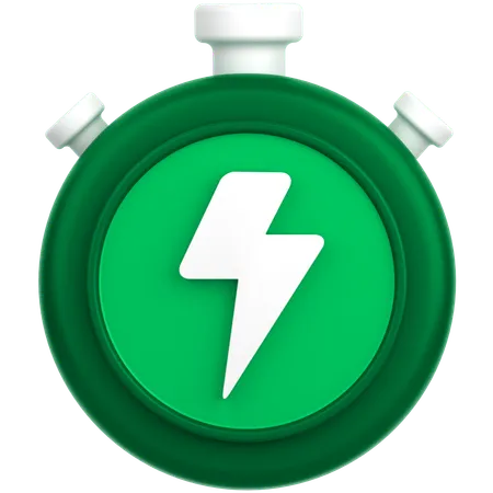 3 D Icon Of A Lightning Fast Timer 3D Icon