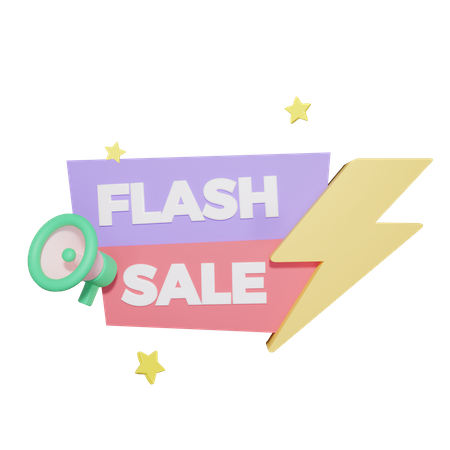 Flash Sale Announcement  3D Icon