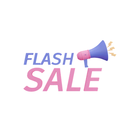 Flash sale announcement 3D Illustration