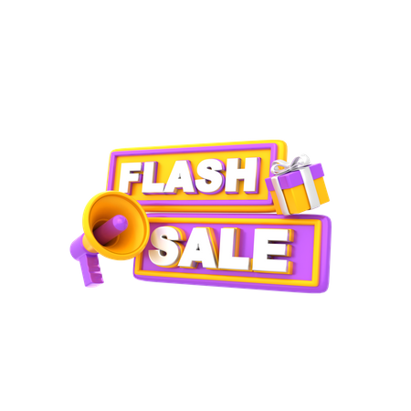 Flash Sale Announcement 3D Illustration