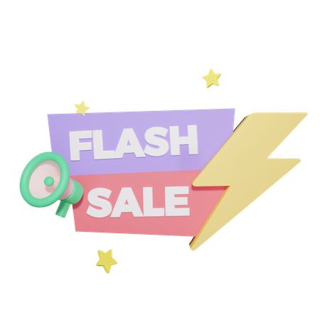 Flash Sale Announcement 3D Icon