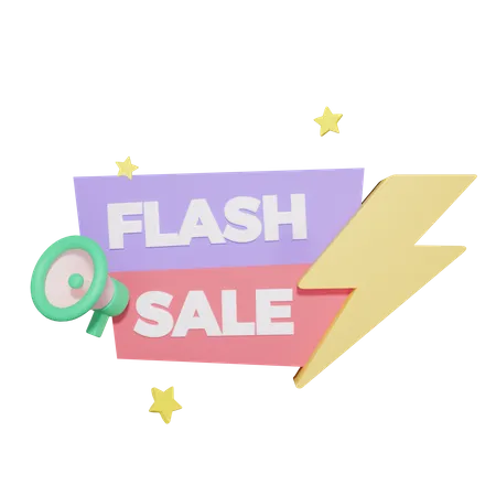 Flash Sale Announcement  3D Icon
