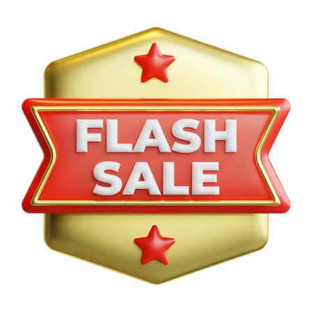 Flash Sale Badge  3D Icon