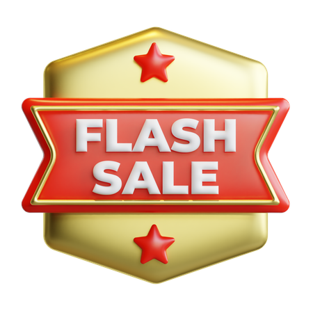 Flash Sale Badge  3D Icon