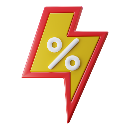 Flash Sale Discount  3D Icon
