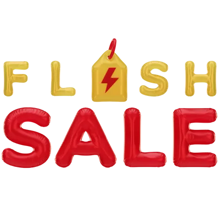 Flash Sale Discount 3 D Text  3D Icon