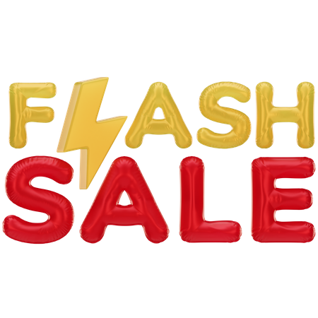 Flash Sale Discount 3 D Text  3D Icon