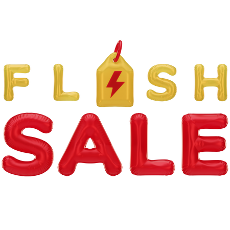 Flash Sale Discount 3 D Text  3D Icon