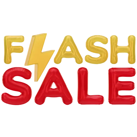 Flash Sale Discount 3 D Text  3D Icon