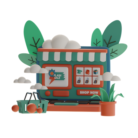 Flash Sale Display  3D Illustration