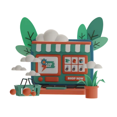 Flash Sale Display  3D Illustration