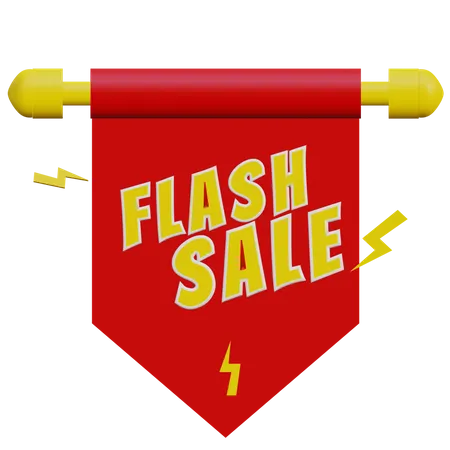 Flash Sale Flag 3D Illustration