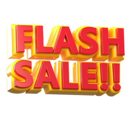Flash Sale Illustration  3D Icon