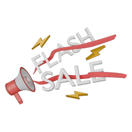 Flash Sale Promotion  3D Illustration